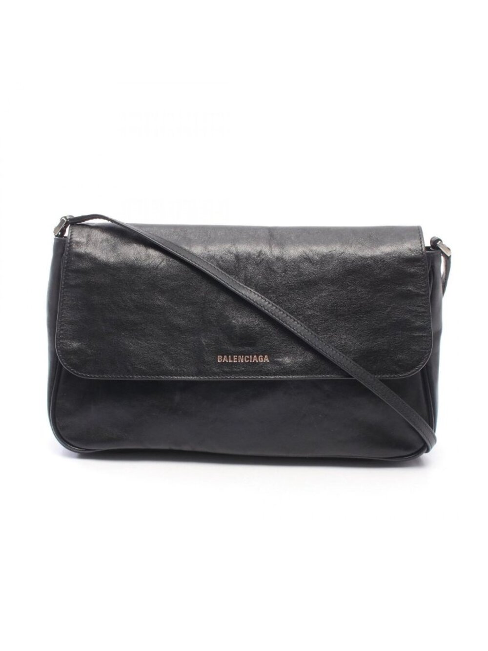 Balenciaga Shoulder Bag Grungy Messenger Medium Black Leather Granja